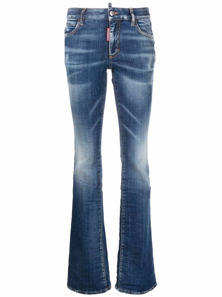 low-rise flared jeans